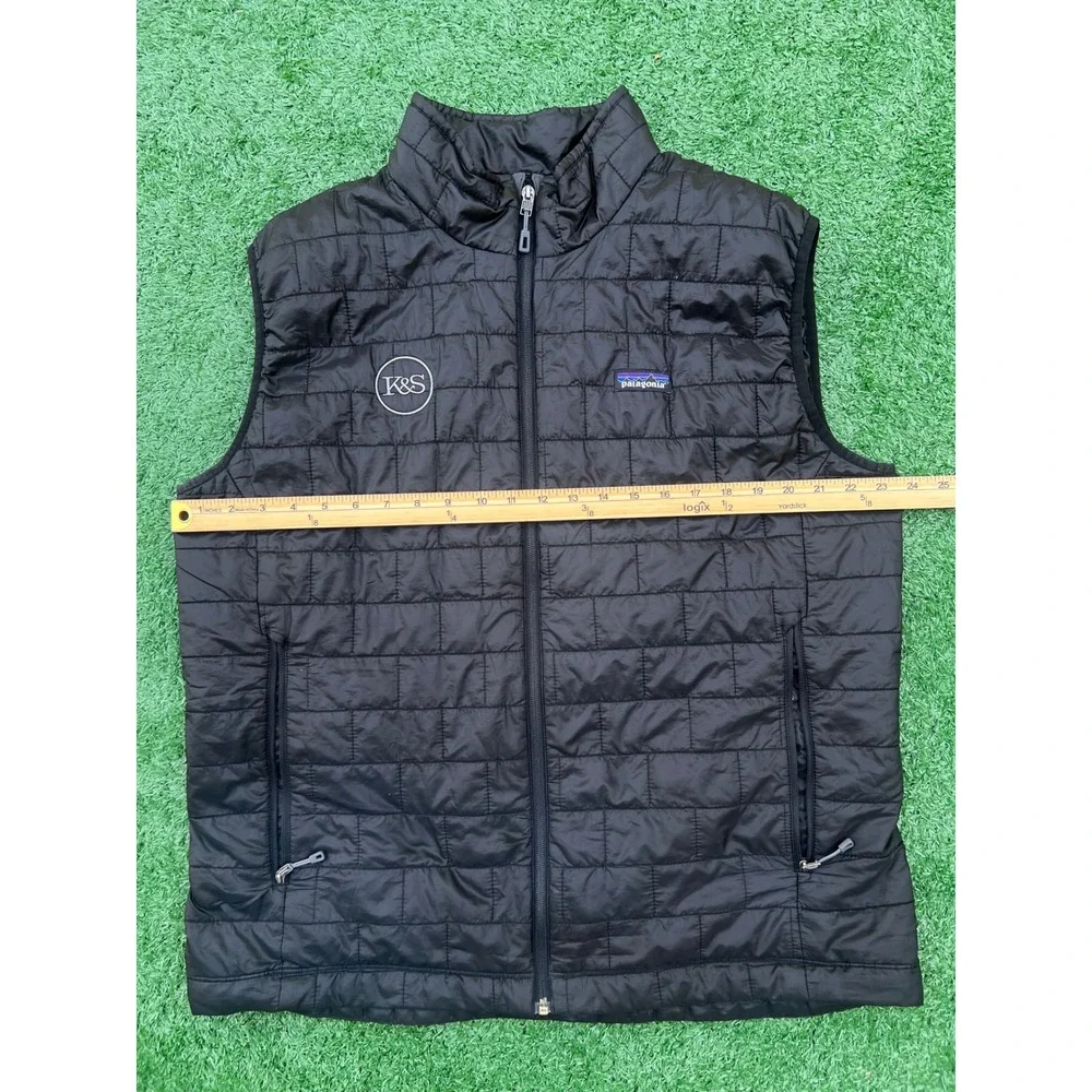 Patagonia Mens Nano Puff Vest XL Black King & Spalding K&S Corporate Logo Puffer